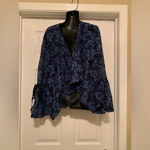 New INC Open Flutter Front Jacket with Trumpet Sleeves